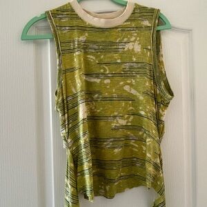 Anthropologie Green Asymmetrical Muscle Tee